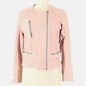Slate & Willow Pink Leather Biker Jacket